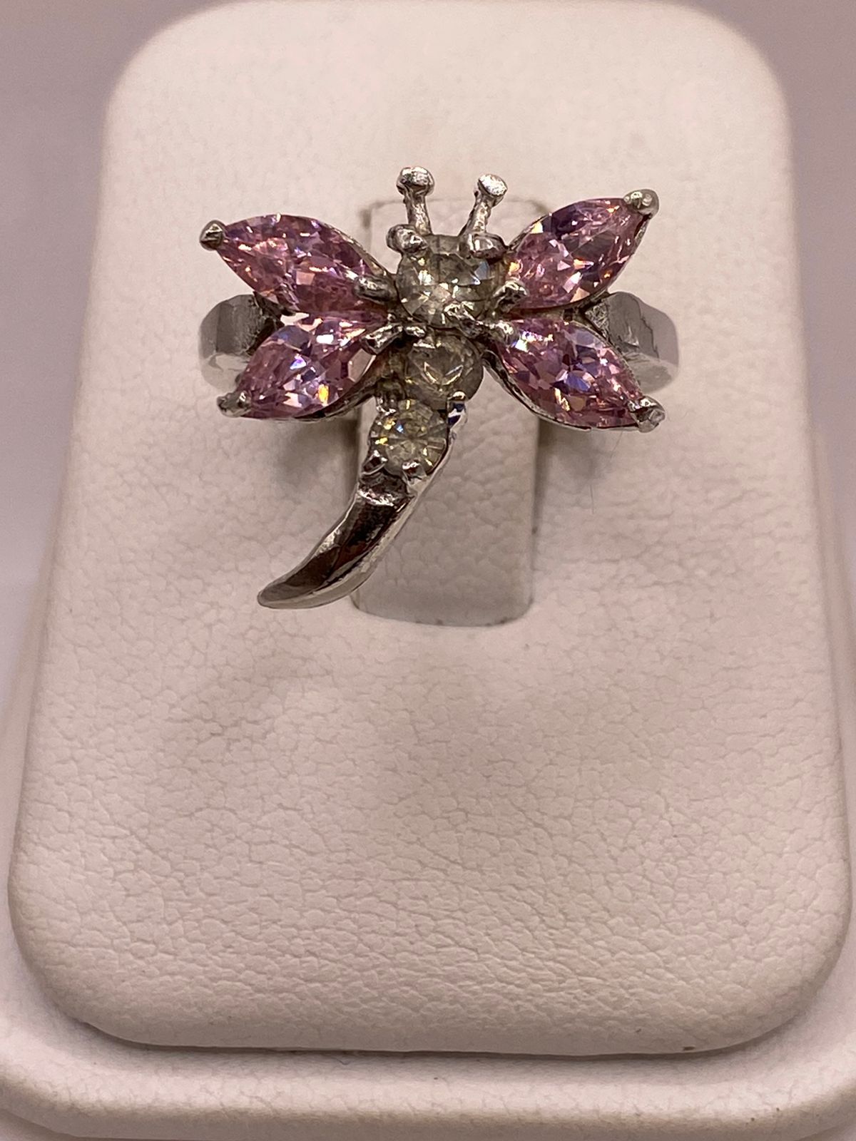 Anillo Tipo Libélula con Zirconia en Plata Ley 925
