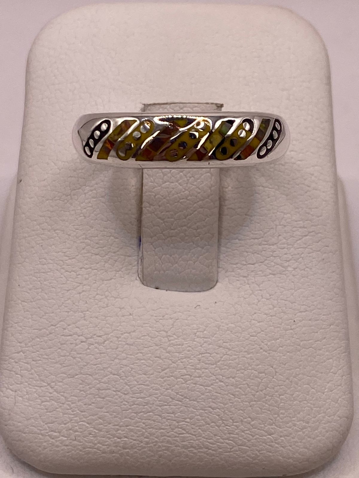 🔥 ARGOLLA ÓPALO DE FUEGO MULTICOLOR DIAGONAL PLATA 950