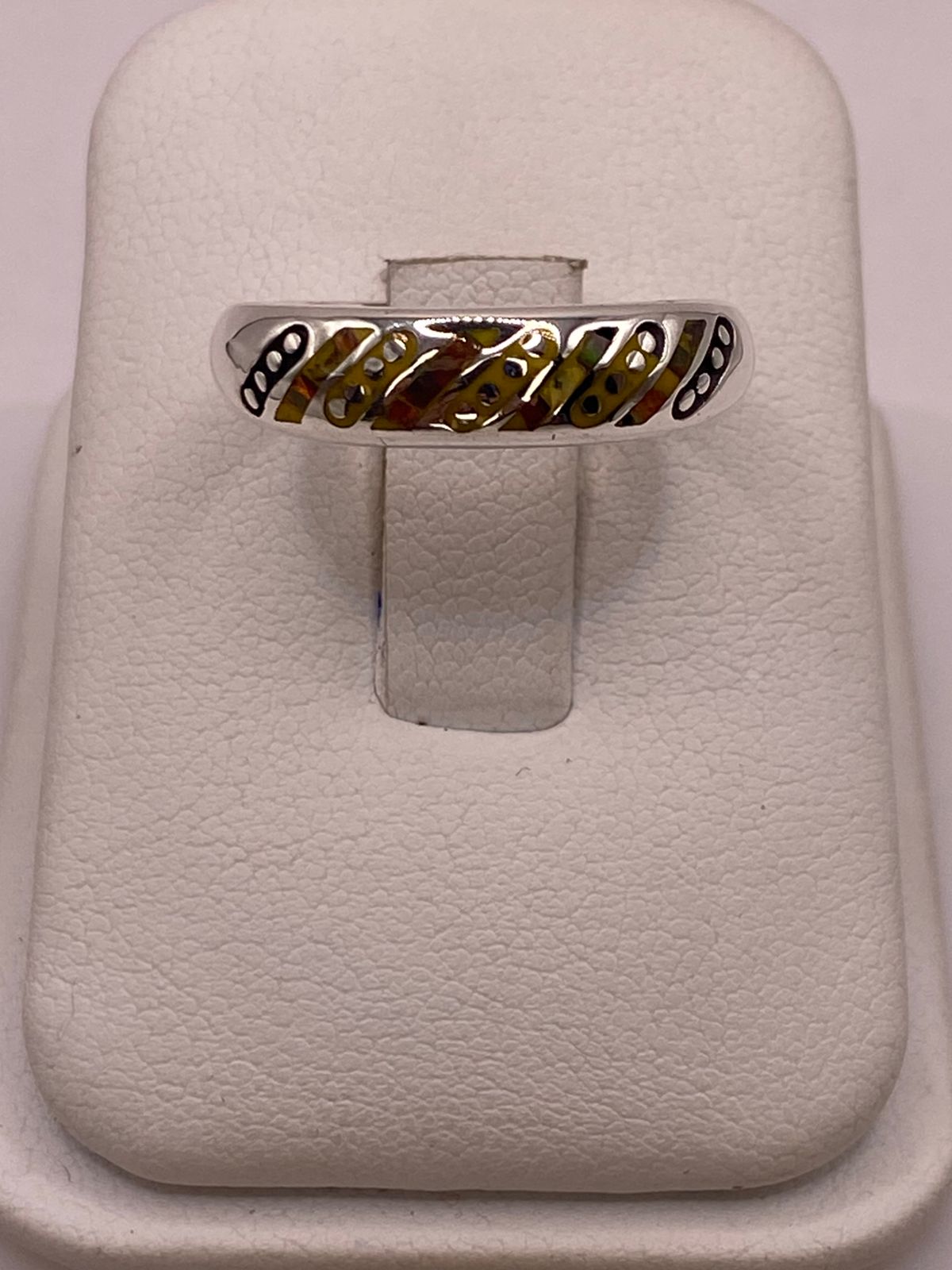 🔥 ARGOLLA ÓPALO DE FUEGO MULTICOLOR DIAGONAL PLATA 950