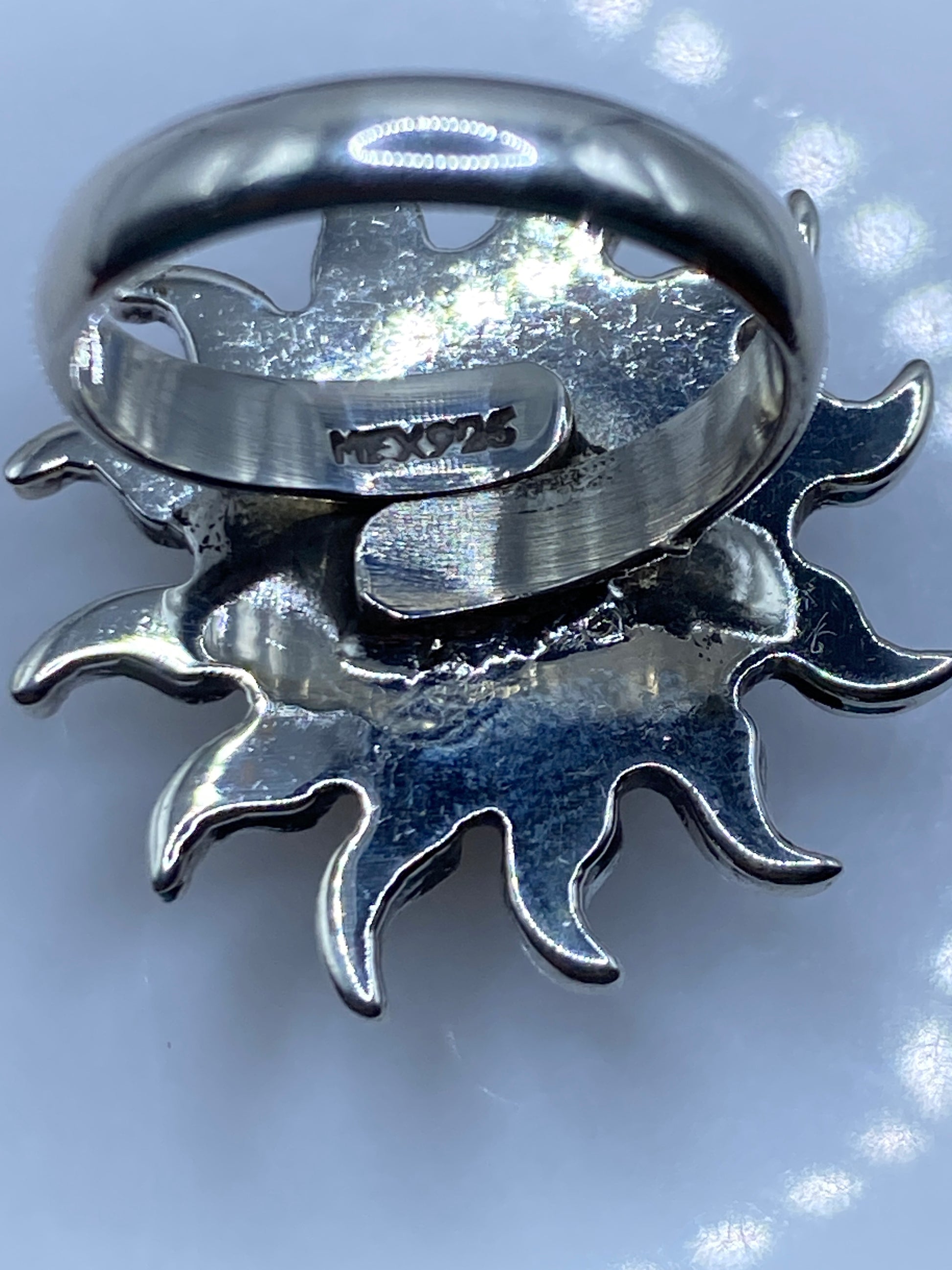 Anillo de Plata Ónix Negro Ajustable — Diseño Étnico Taxco — foto 5
