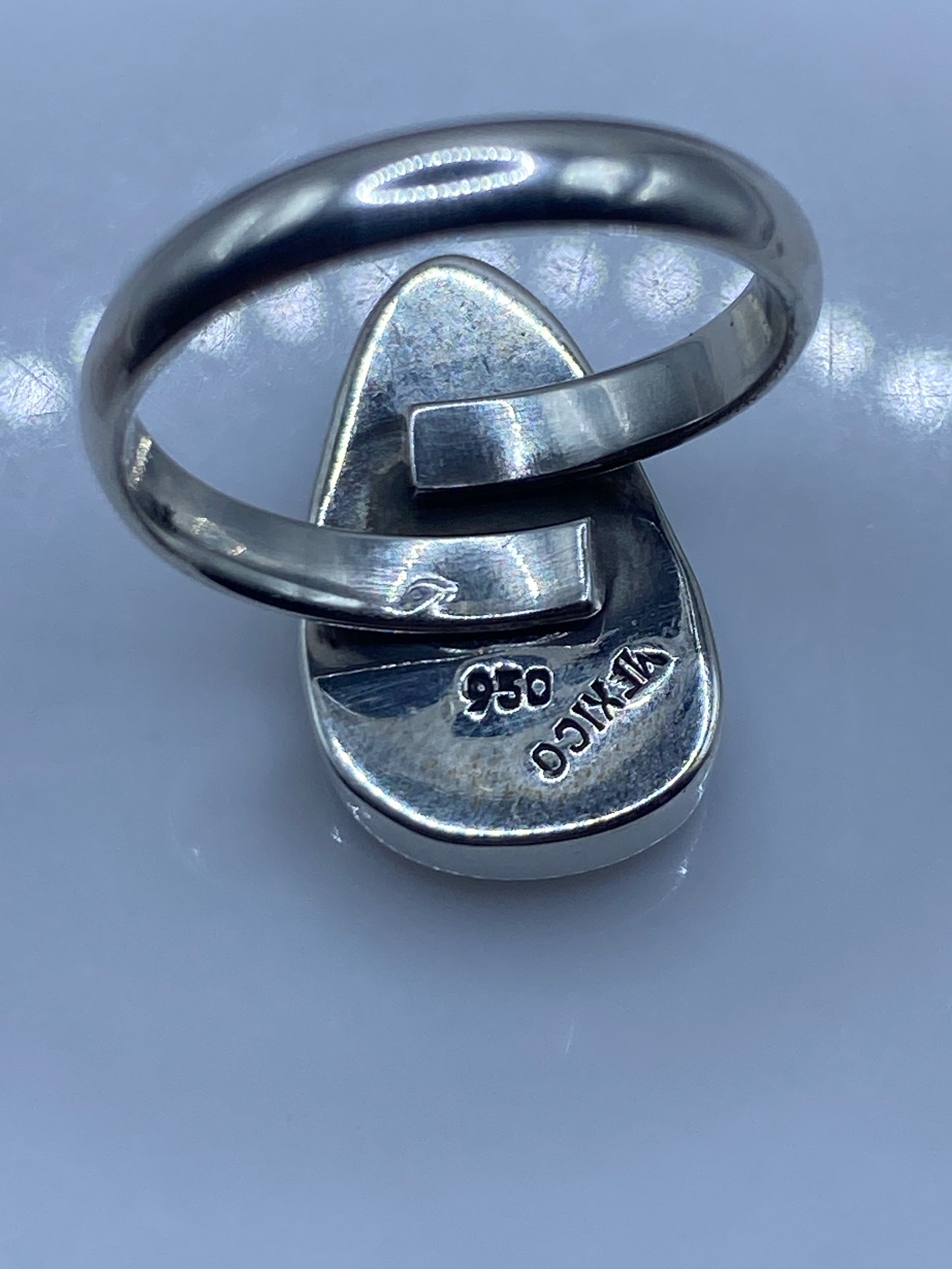 Anillo Ajustable Ópalo de Fuego Azul — Plata .950 — foto 5