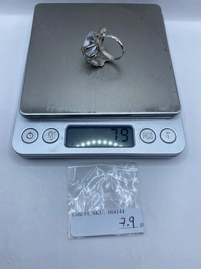 Anillo de Plata Solitario Circonia Blanca — Hojas Artesanales — foto 6