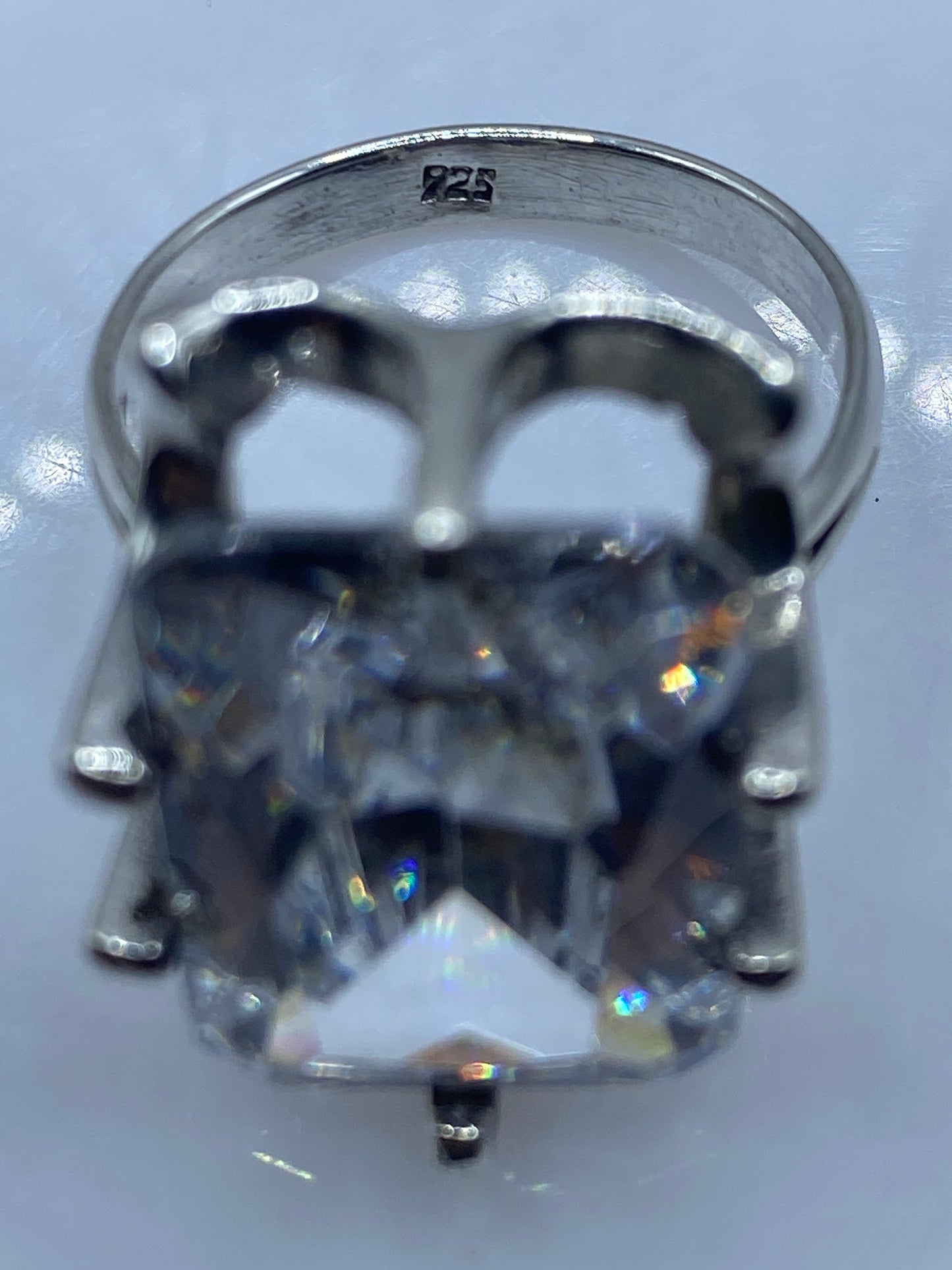 Anillo de Plata Solitario Circonia Blanca — Coctel Brillante — foto 5