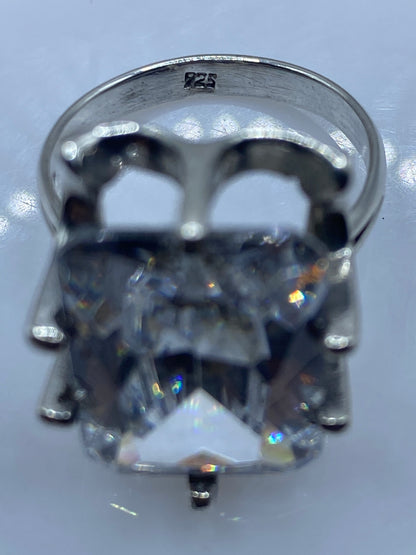 Anillo de Plata Solitario Circonia Blanca — Coctel Brillante — foto 5