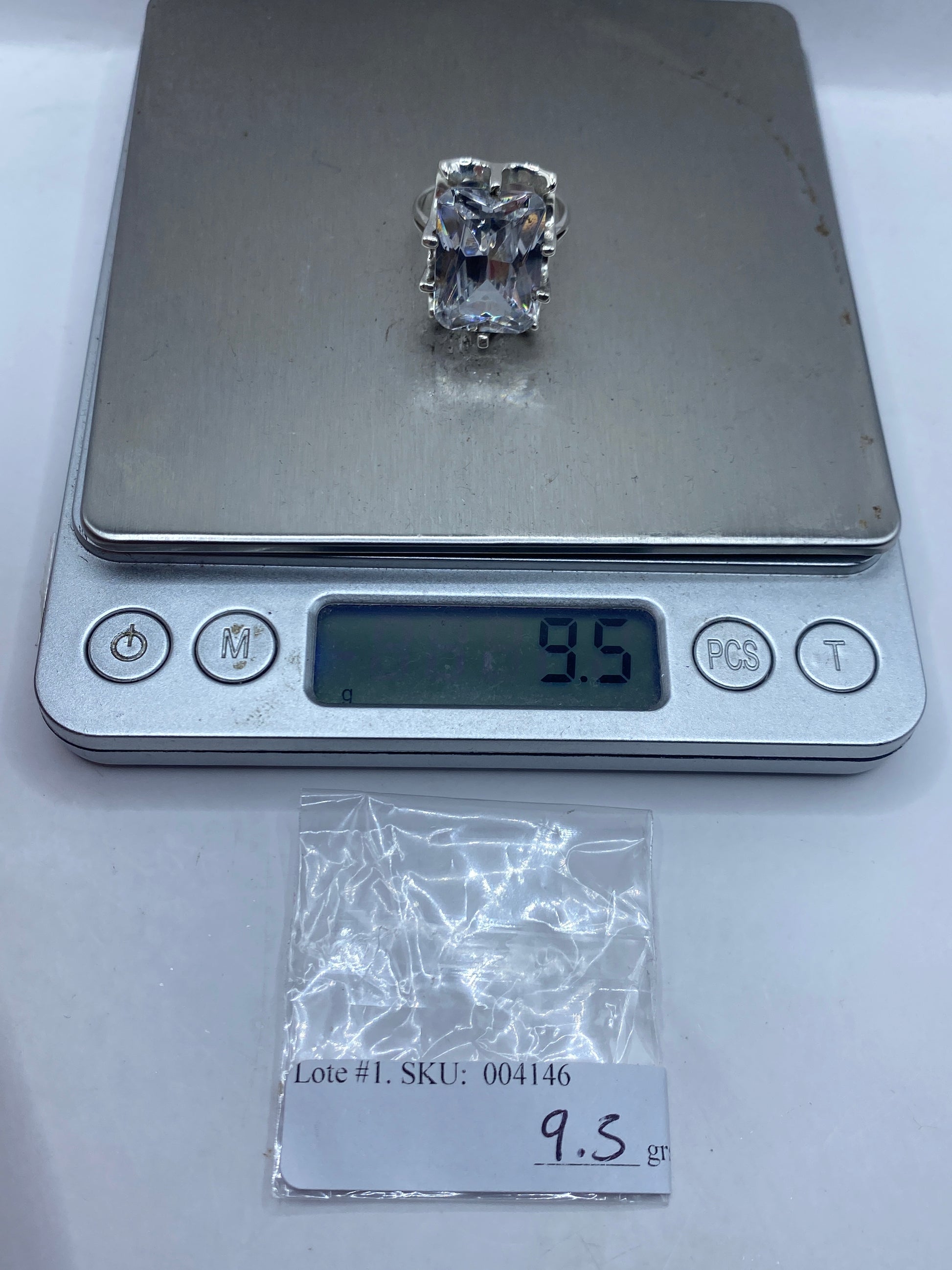 Anillo de Plata Solitario Circonia Blanca — Coctel Brillante — foto 6