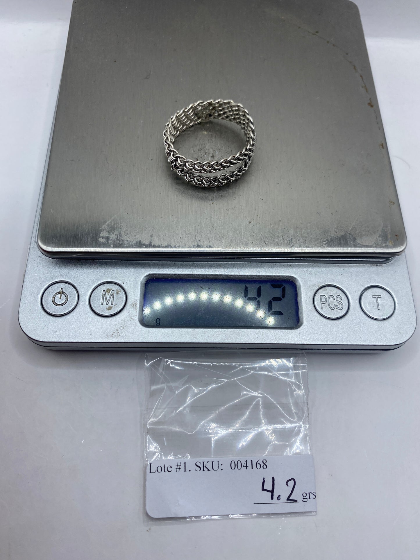 Anillo de Plata Tejido Trenzado — Unisex Diario — foto 6