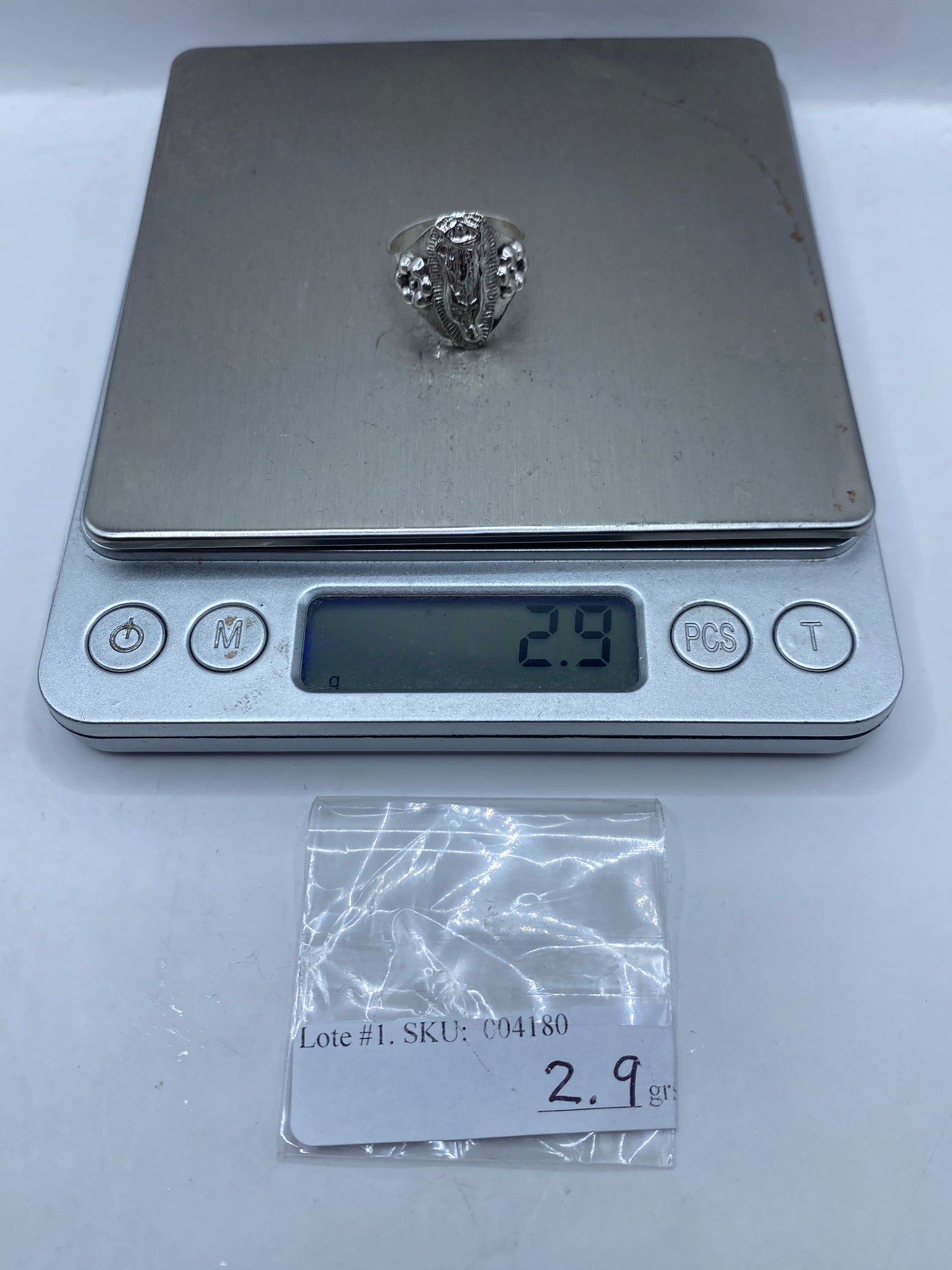 Anillo Virgen de Guadalupe Plata .925 — Tallado Taxco — foto 6