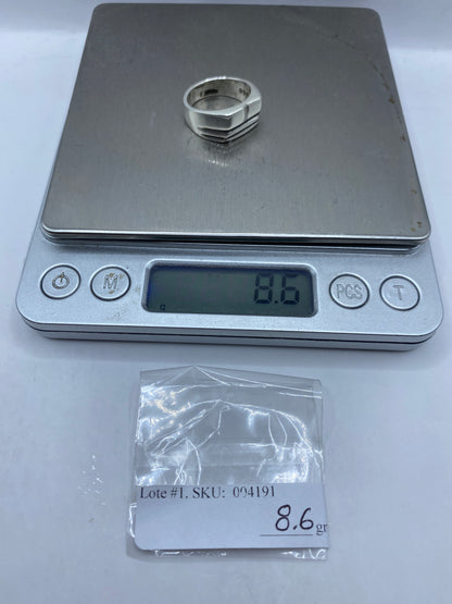 Anillo de Plata Sello Escalonado — Geométrico Macizo — foto 6