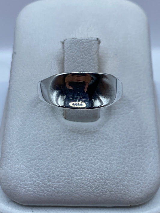 Anillo de plata .925 pulido sello minimalista en estuche de presentación