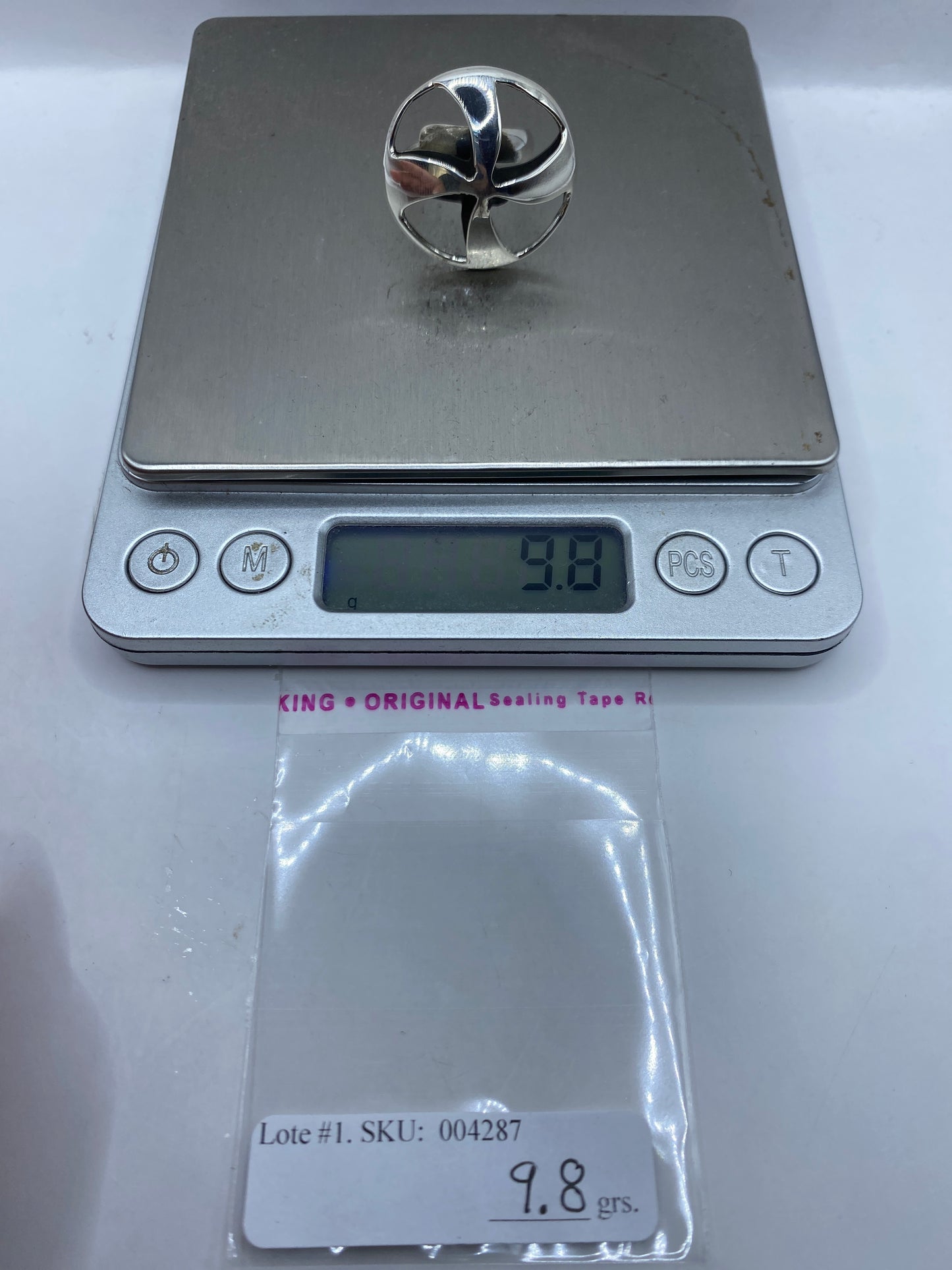 Anillo Plata Ajustable Geométrico Escultórico Taxco — foto 6