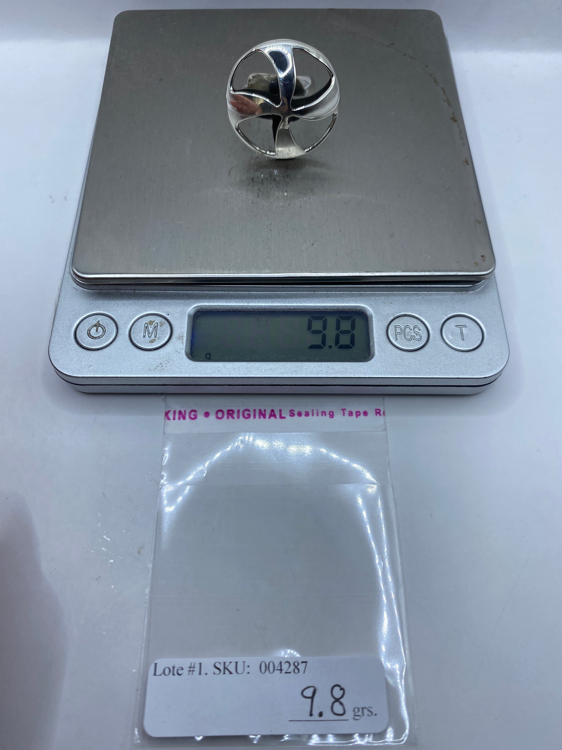 Anillo Plata Ajustable Geométrico Escultórico Taxco — foto 6