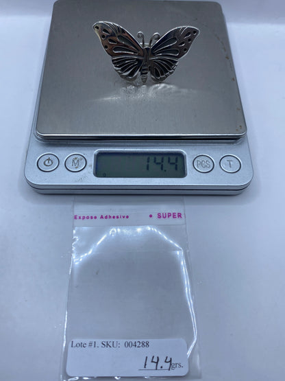 Anillo Mariposa Plata .925 Ajustable — Tallado Taxco — foto 5