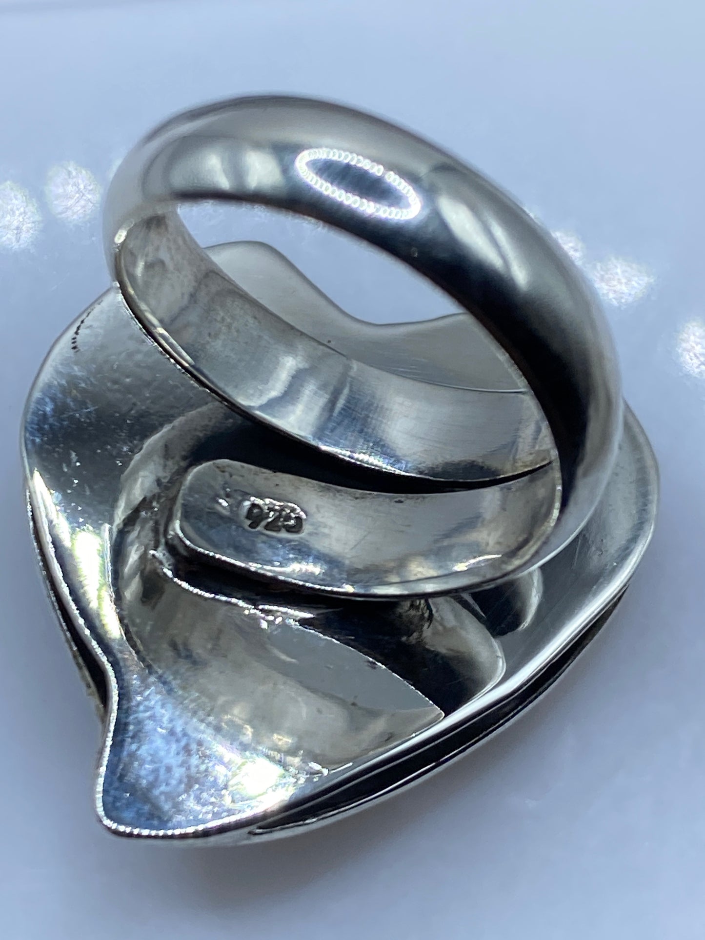 Anillo de Plata Corazón Calado Ajustable — Étnico — foto 5