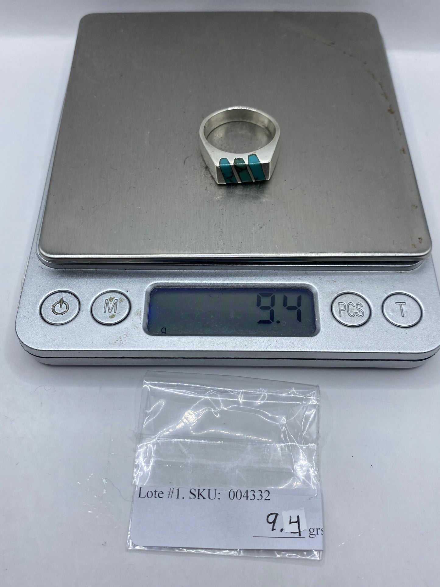 Anillo de Plata con Turquesa Azul Cielo — Taxco .925 — foto 6
