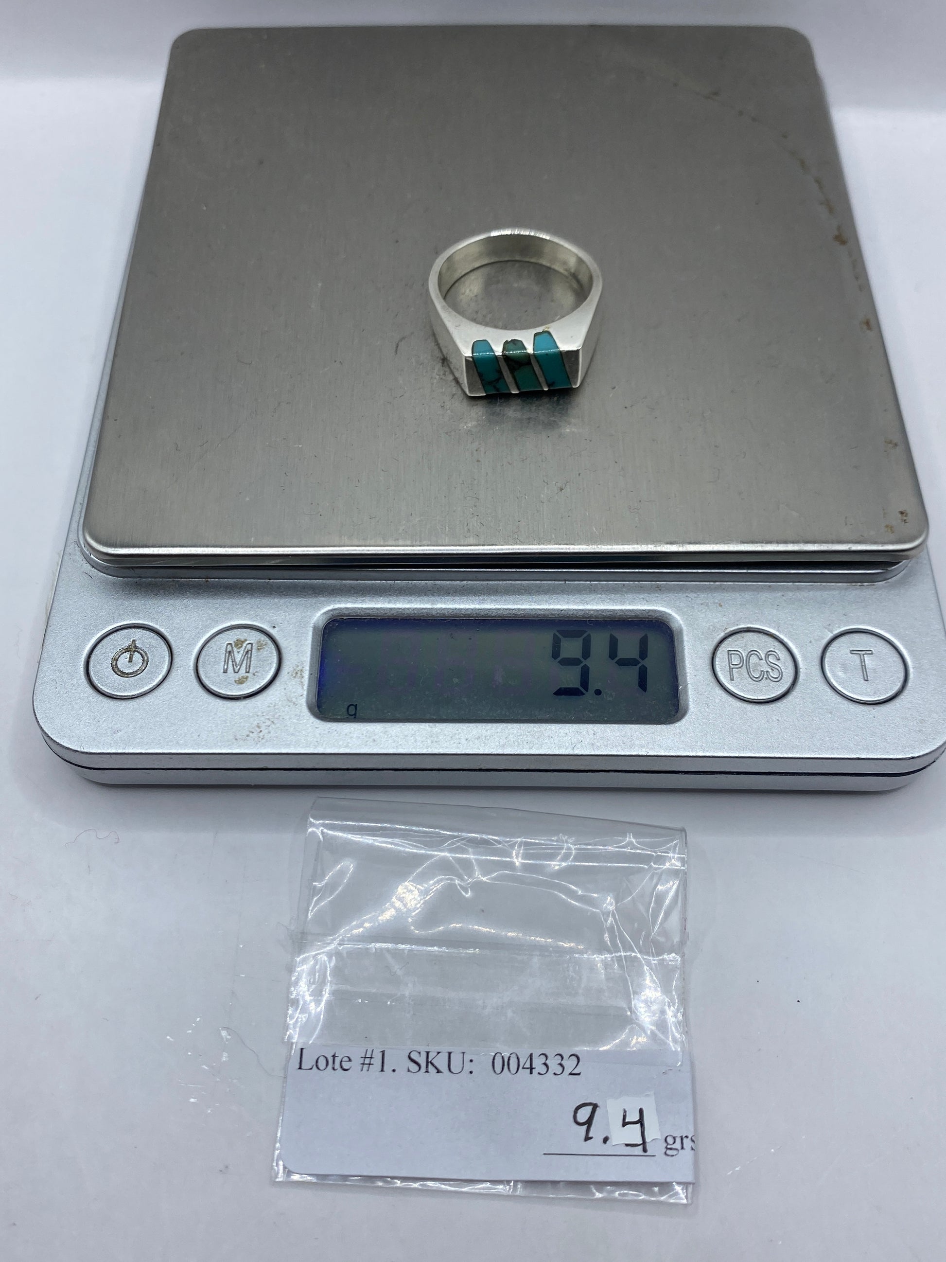Anillo de Plata con Turquesa Azul Cielo — Taxco .925 — foto 6