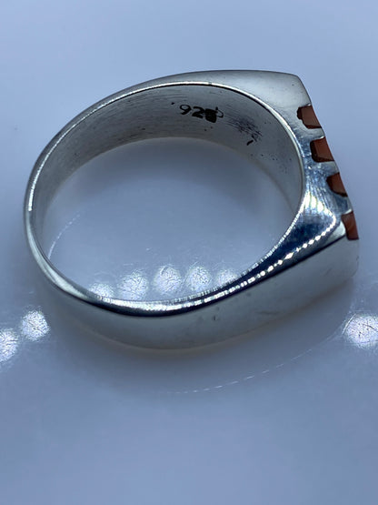 Anillo de Plata con Coral — Engaste Geométrico Taxco .925 — foto 5