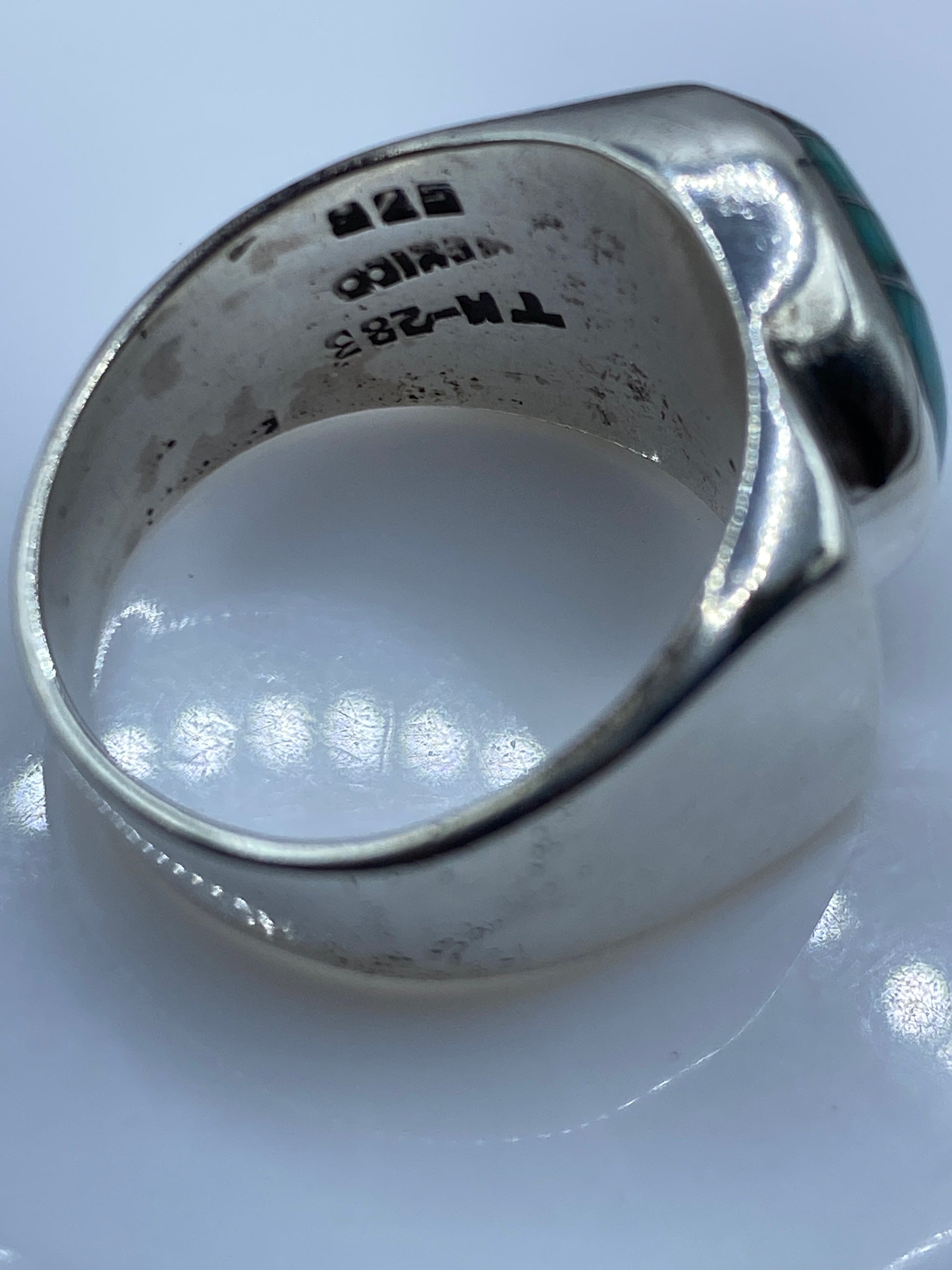 Anillo de Plata con Turquesa Azul Cielo — Taxco .925 — foto 5