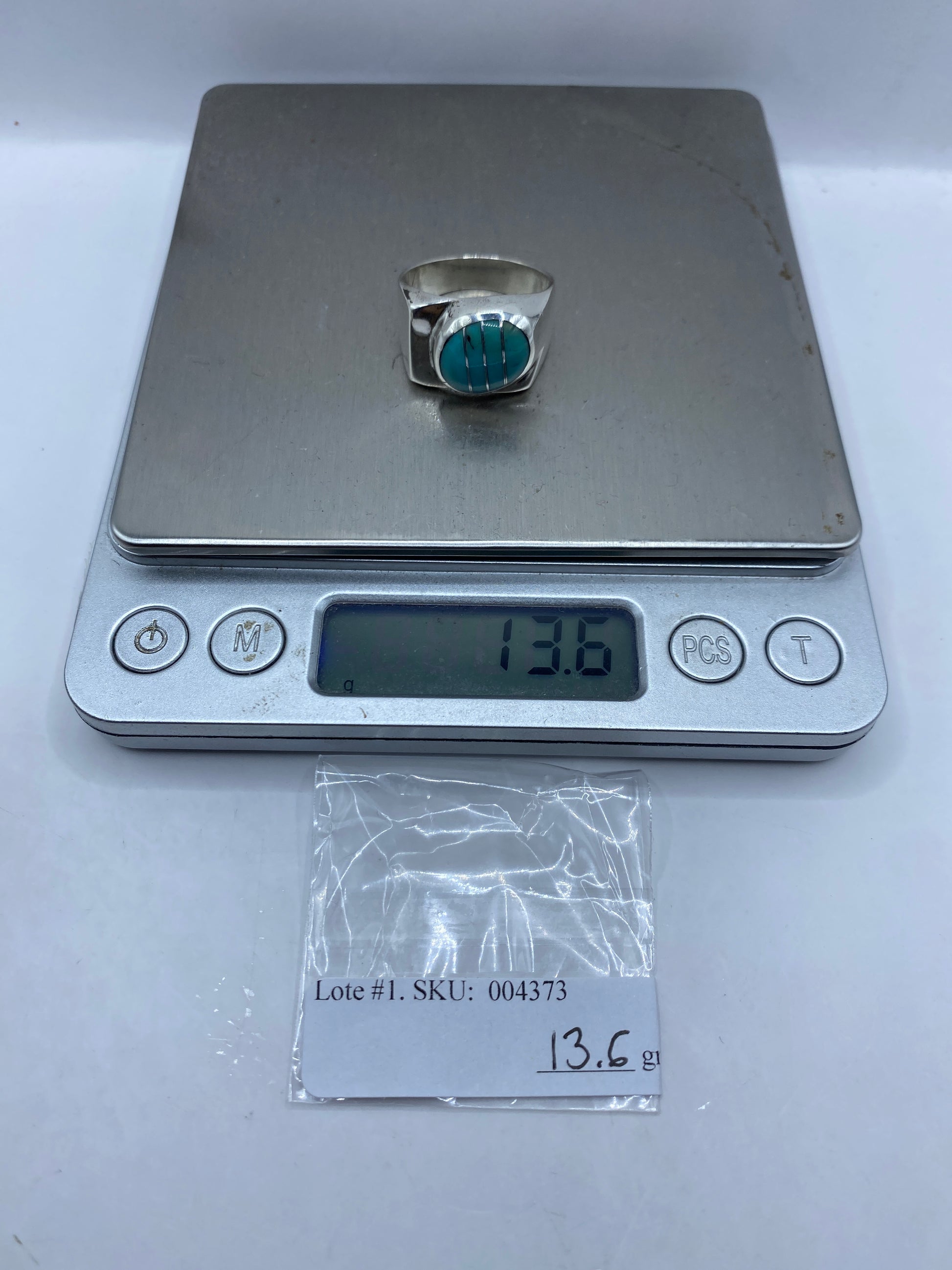 Anillo de Plata con Turquesa Azul Cielo — Taxco .925 — foto 6