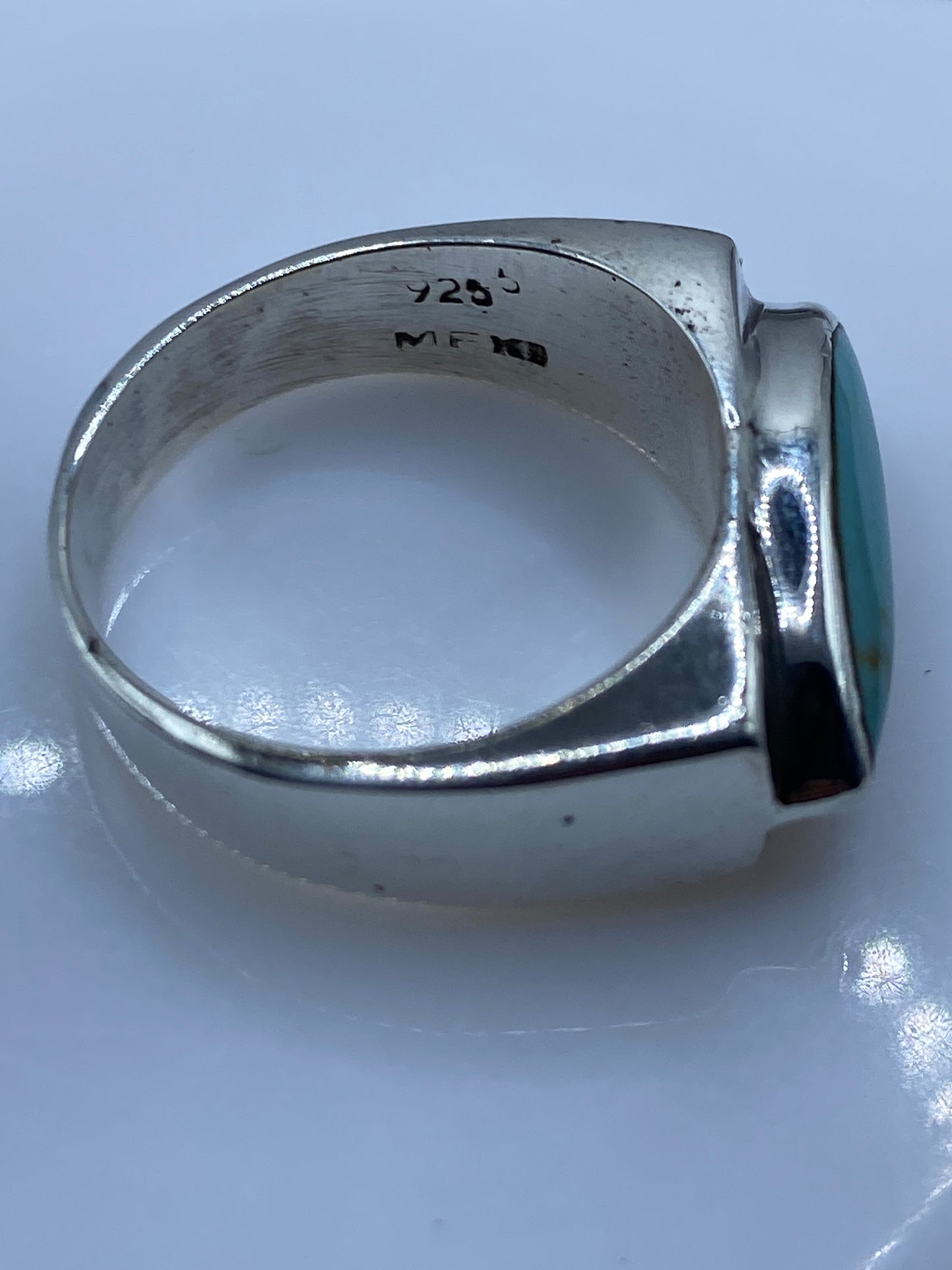 Anillo de Plata con Turquesa Azul Cielo — Taxco .925 — foto 5