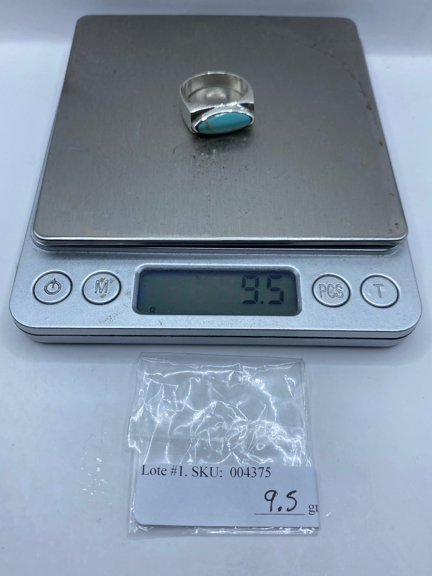 Anillo de Plata con Turquesa Azul Cielo — Taxco .925 — foto 6