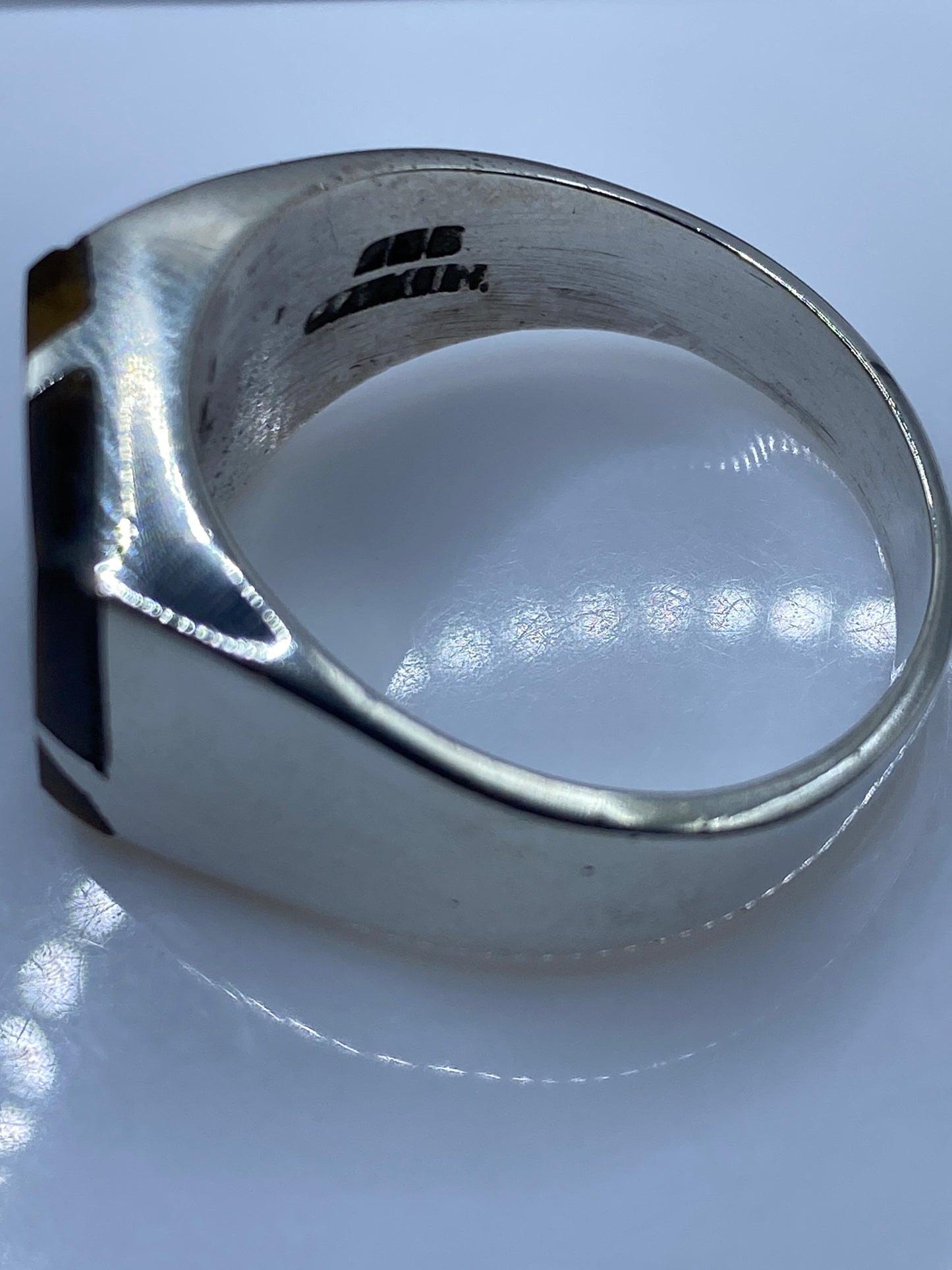 Anillo de Plata Masivo con Piedra Café — Taxco .925 — foto 5