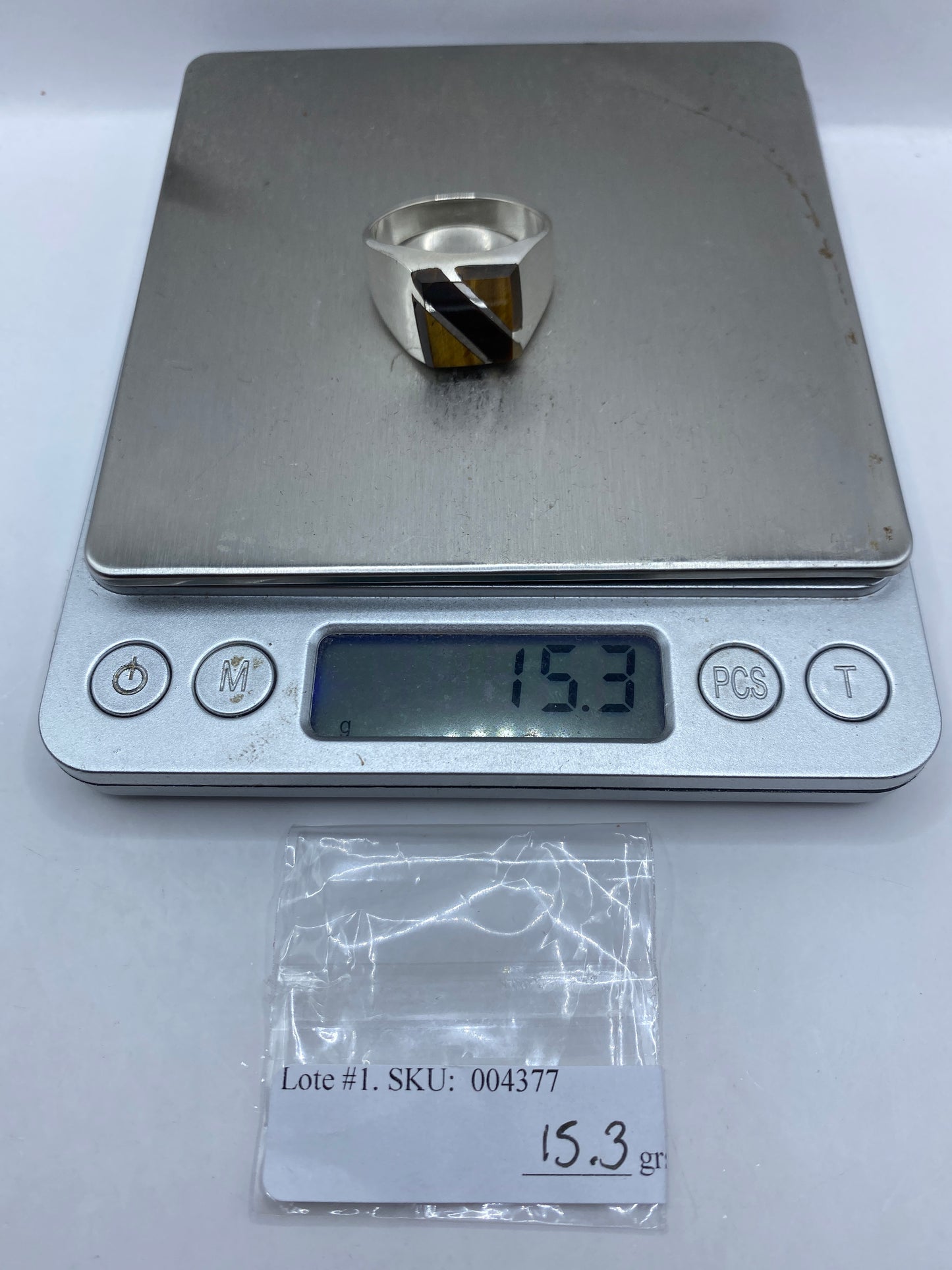 Anillo de Plata Masivo con Piedra Café — Taxco .925 — foto 6