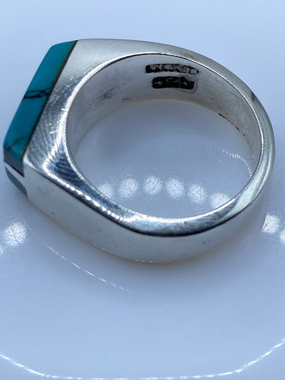 Anillo de Plata Turquesa Azul Cielo — Taxco .925 — foto 5