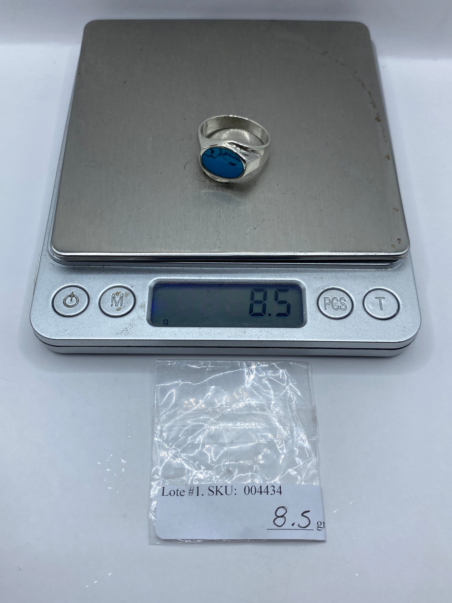 Anillo de Plata con Turquesa Azul Cielo — Taxco .925 — foto 5