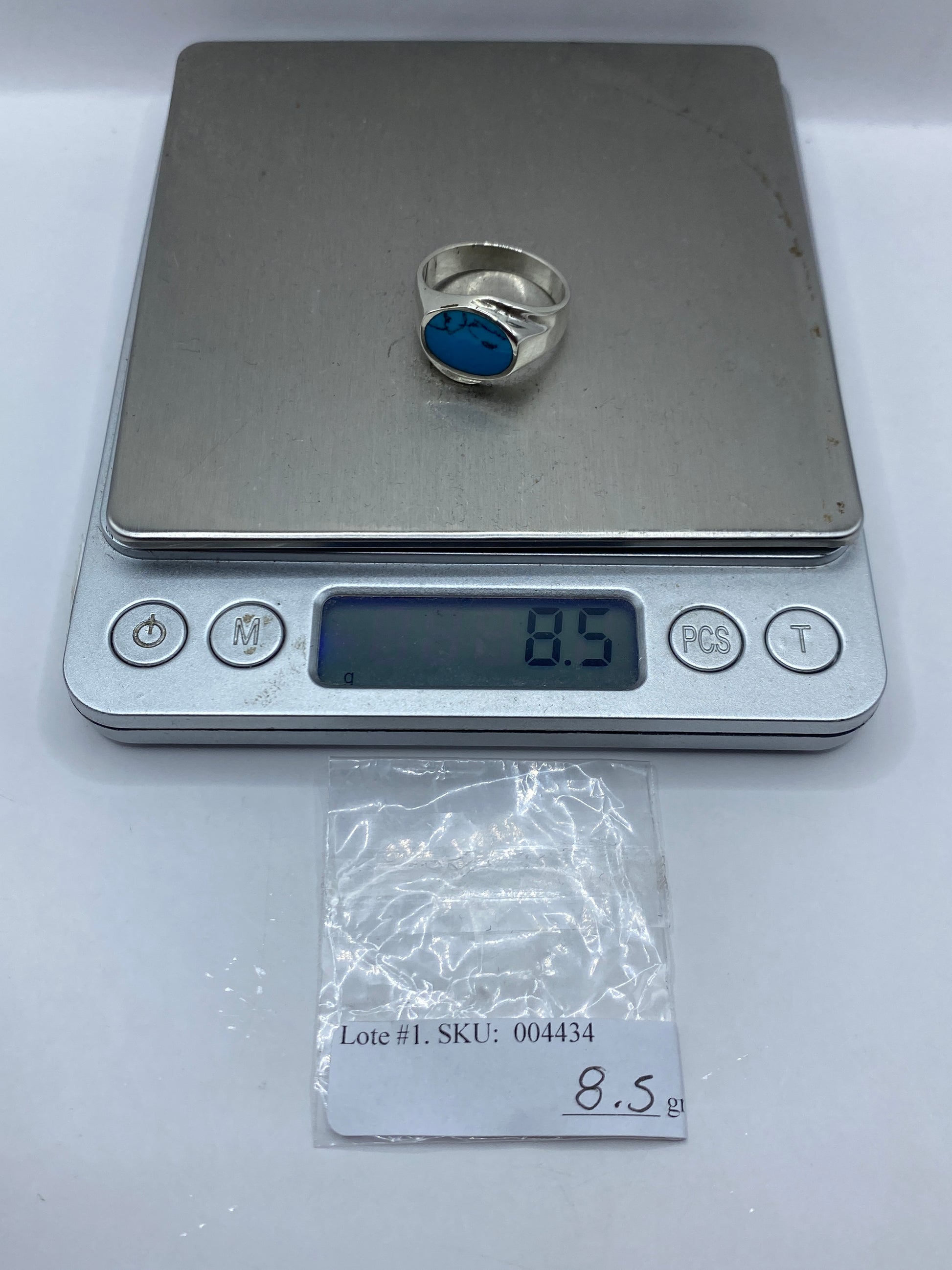 Anillo de Plata con Turquesa Azul Cielo — Taxco .925 — foto 5