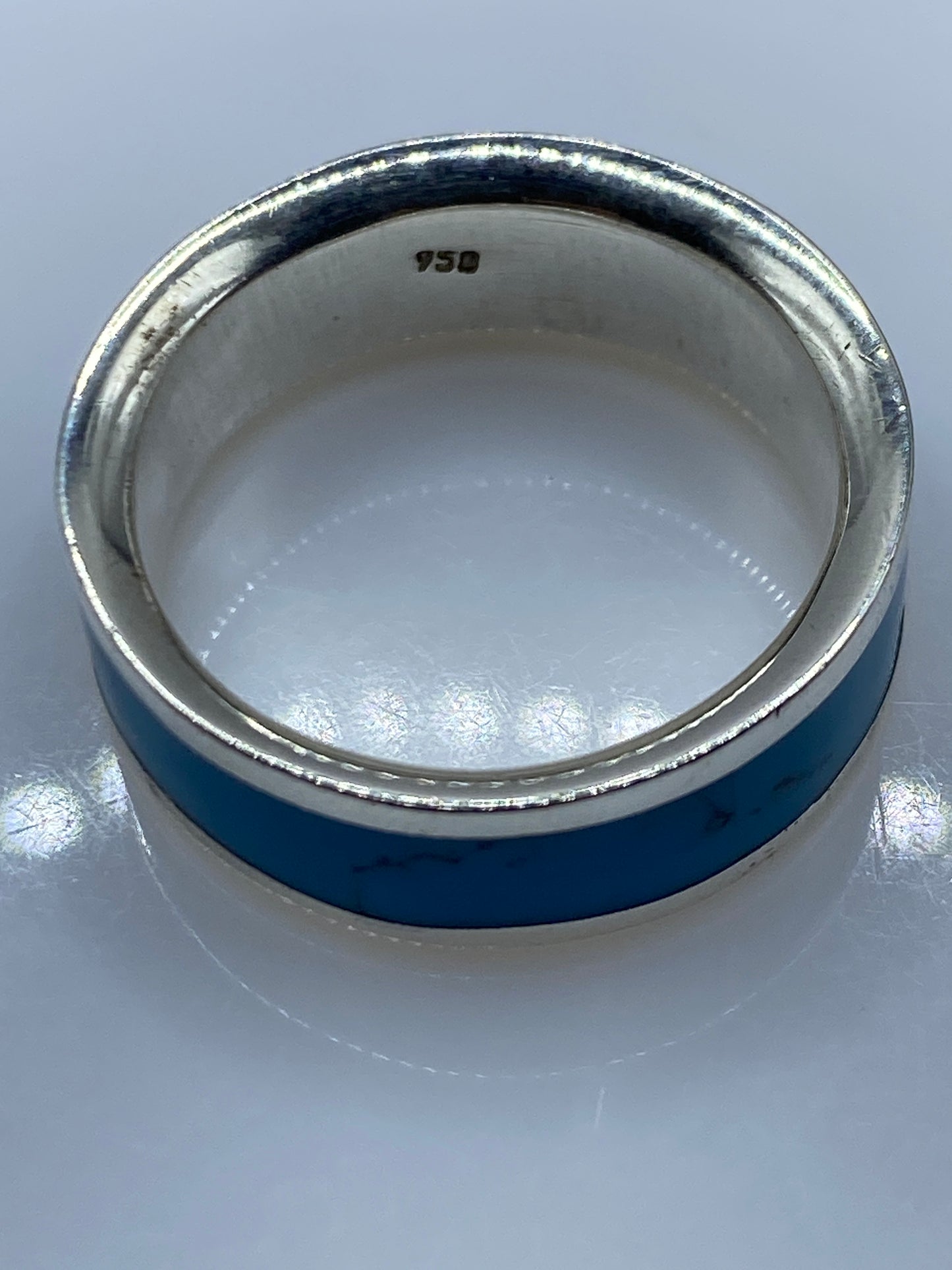 Anillo de Plata con Turquesa Azul Cielo — Taxco .925 — foto 5