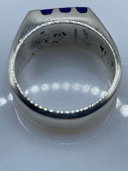 Anillo de Plata Azul Geométrico — Taxco .925 — foto 5