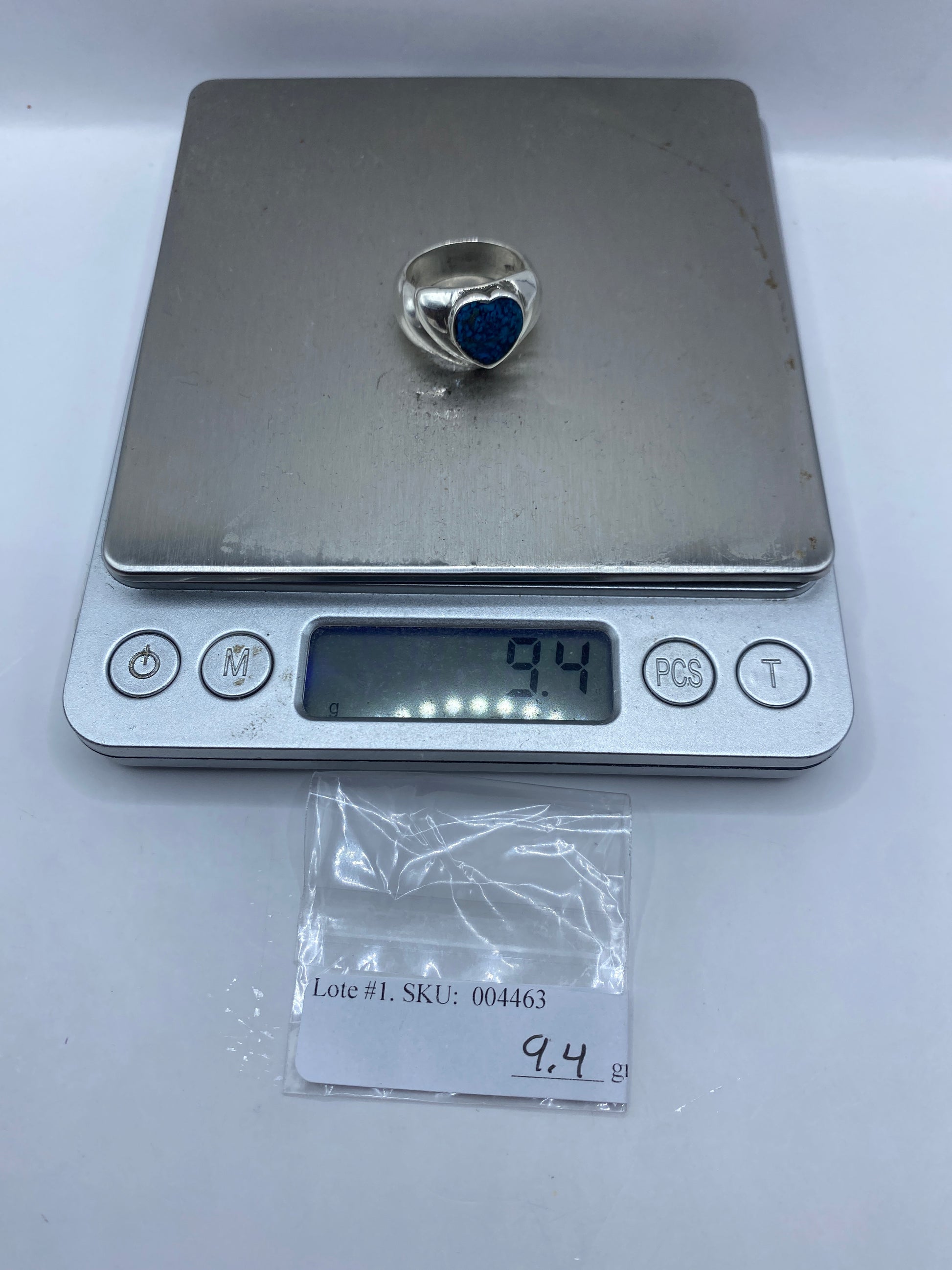 Anillo de Plata Corazón con Piedra Azul — Taxco .925 — foto 6