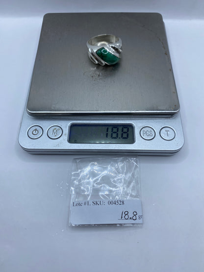Anillo de Plata Malaquita Verde — Taxco .925 Para Él — foto 6