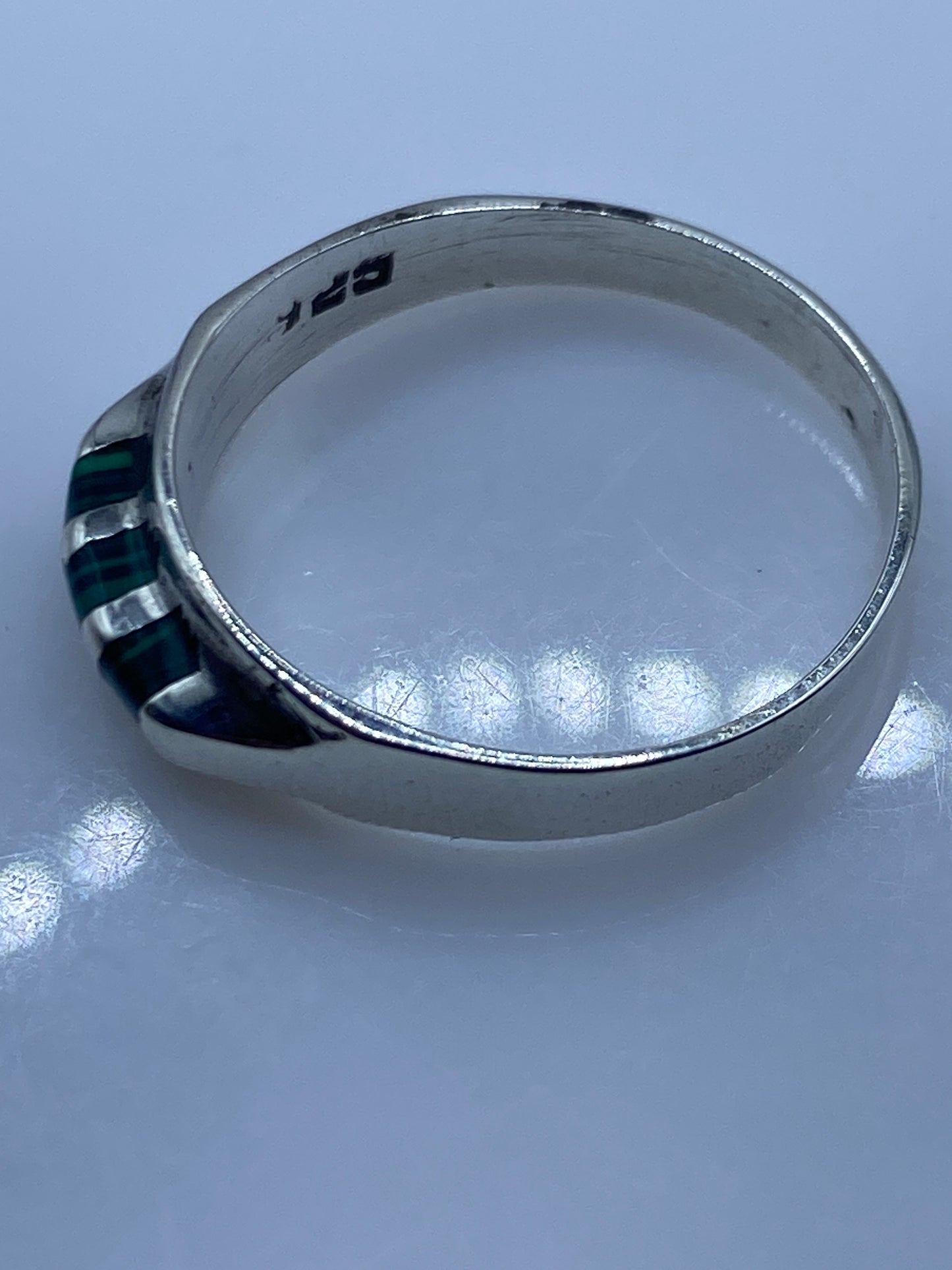Anillo Plata .925 con Malaquita Verde — Taxco Unisex — foto 5