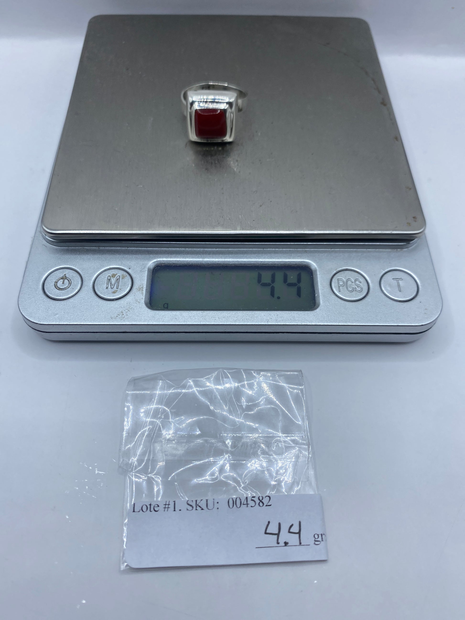 Anillo Ajustable Plata .925 con Piedra Roja — foto 6
