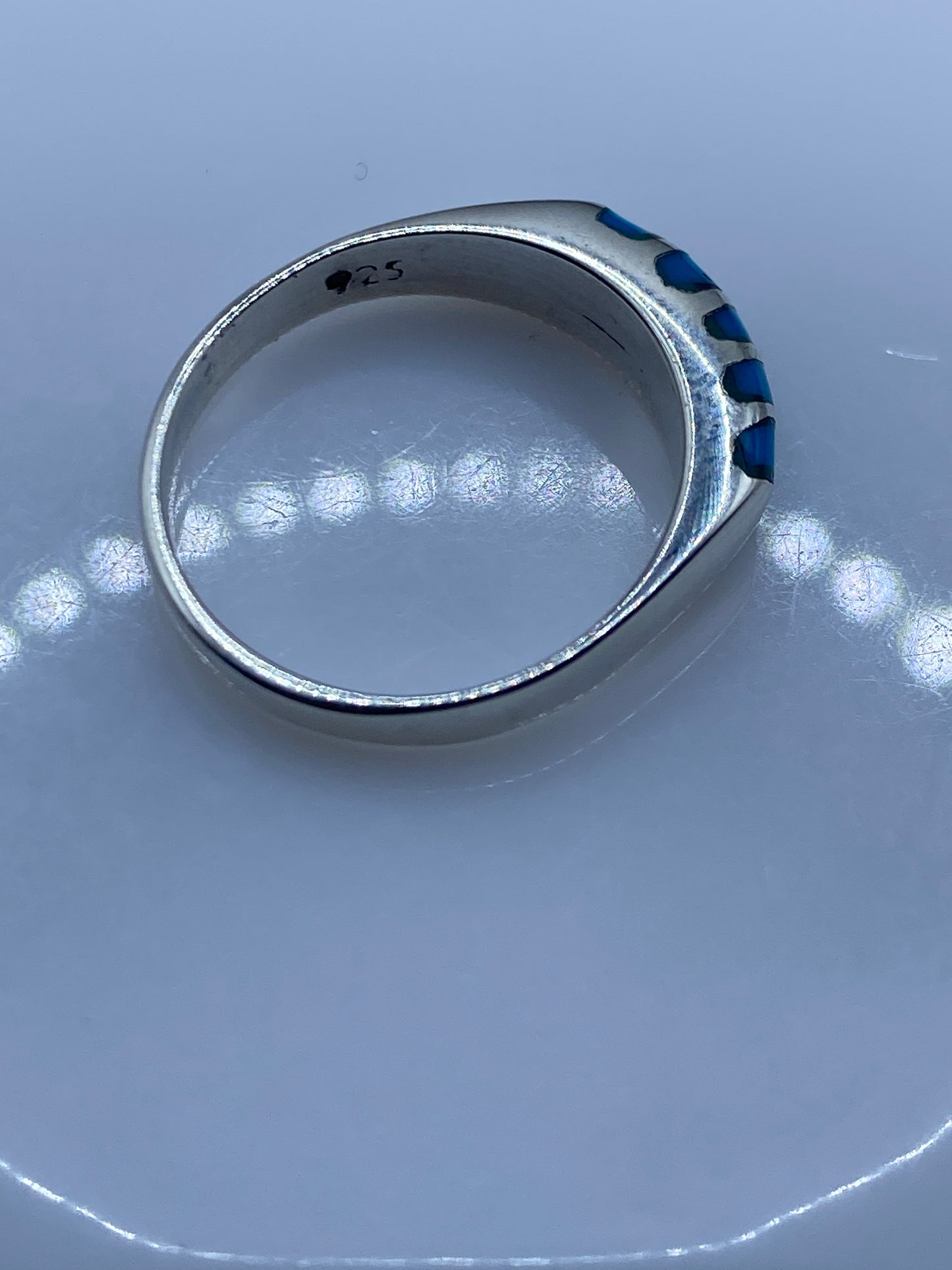 Anillo de Plata con Turquesa Azul Cielo — Taxco .925 — foto 5