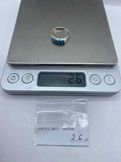 Anillo de Plata con Turquesa Azul Cielo — Taxco .925 — foto 6