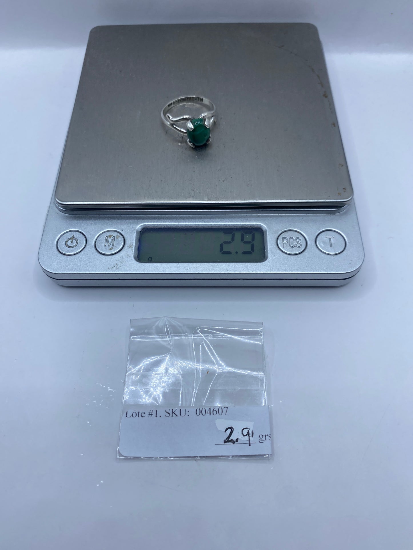 Anillo de Plata Engaste a Mano con Malaquita Verde — Taxco .925 — foto 6