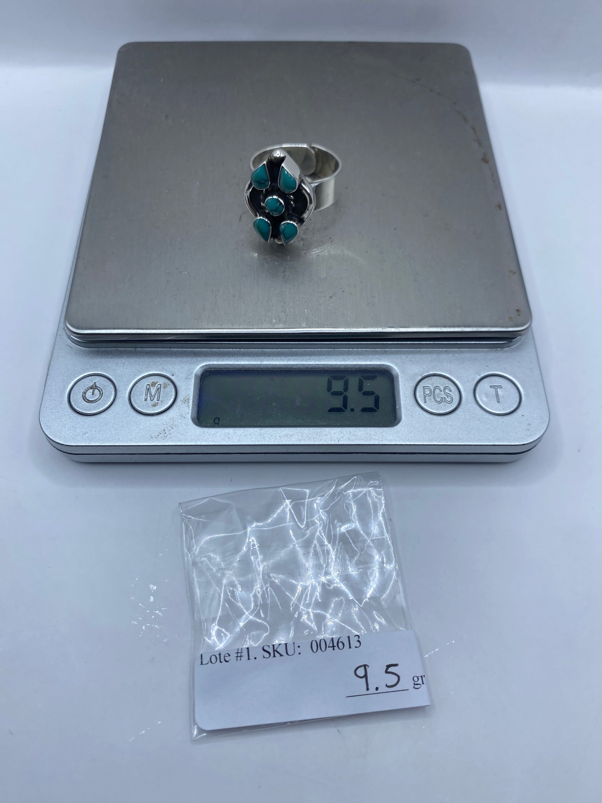 Anillo de Plata Ajustable con Turquesa Azul Cielo — foto 6