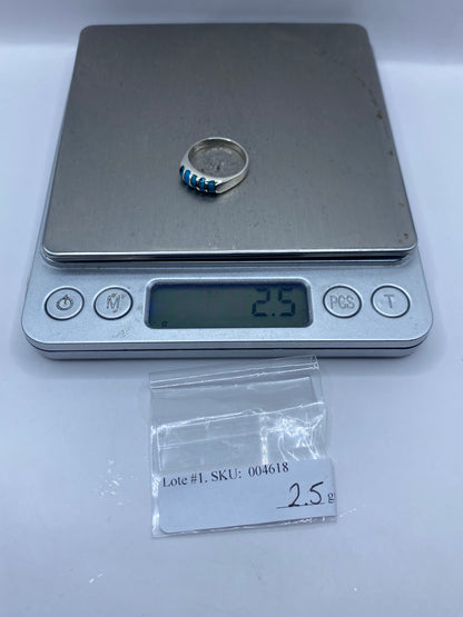 Anillo de Plata con Turquesa Azul Cielo — Taxco .925 — foto 5