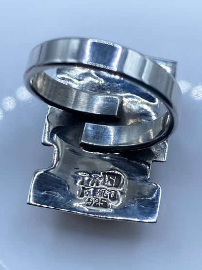 Anillo Ajustable de Plata con Piedra Café — Taxco .925 — foto 5
