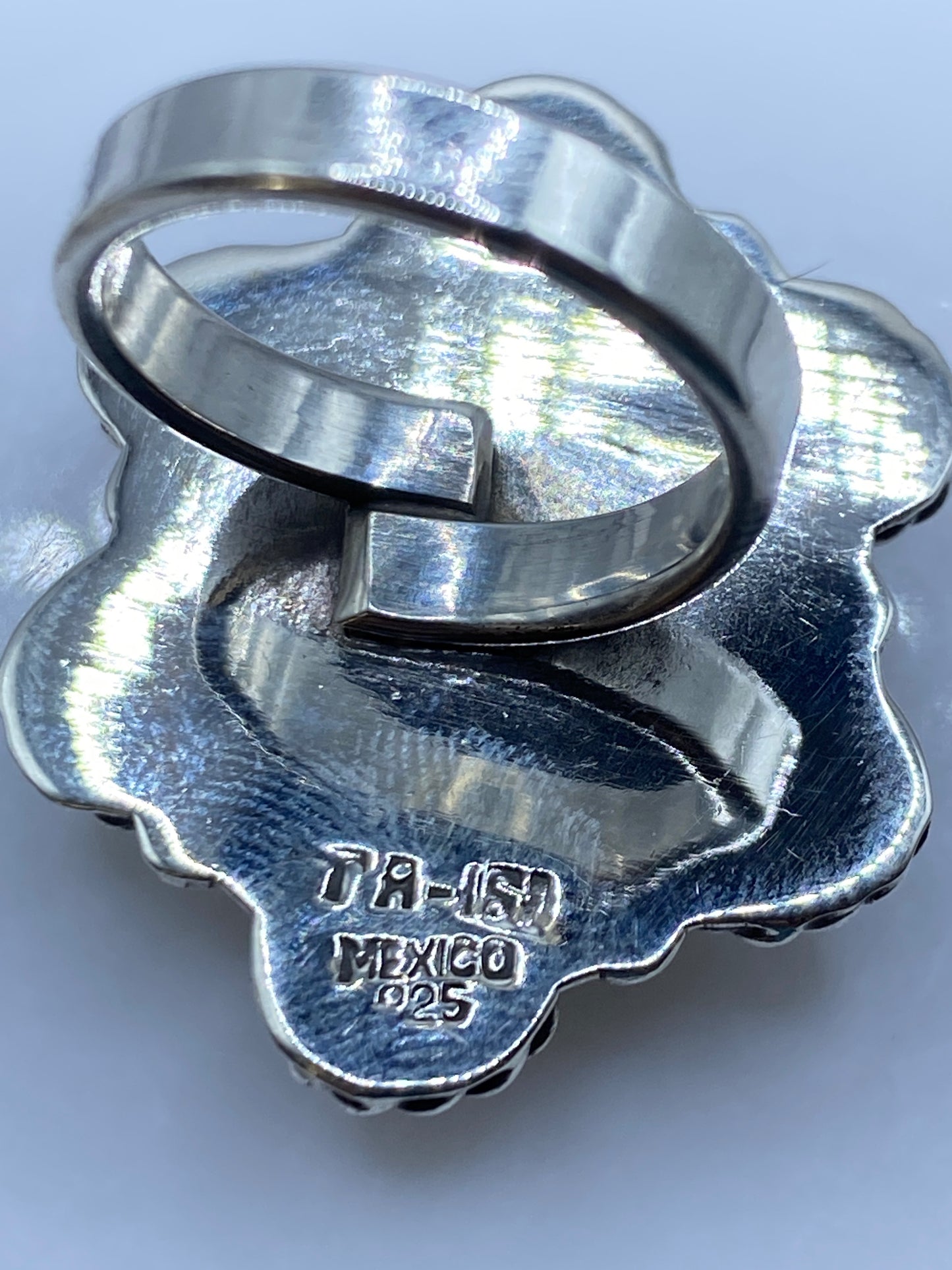 Anillo de Plata .925 con Piedra Verde — Diseño Taxco — foto 5