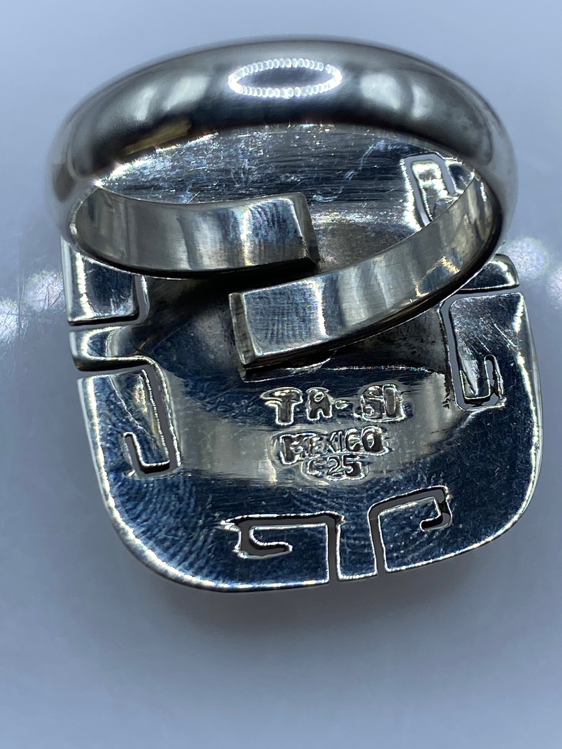 Anillo Plata Coral Rojo — Ajustable Art-Déco Taxco — foto 5