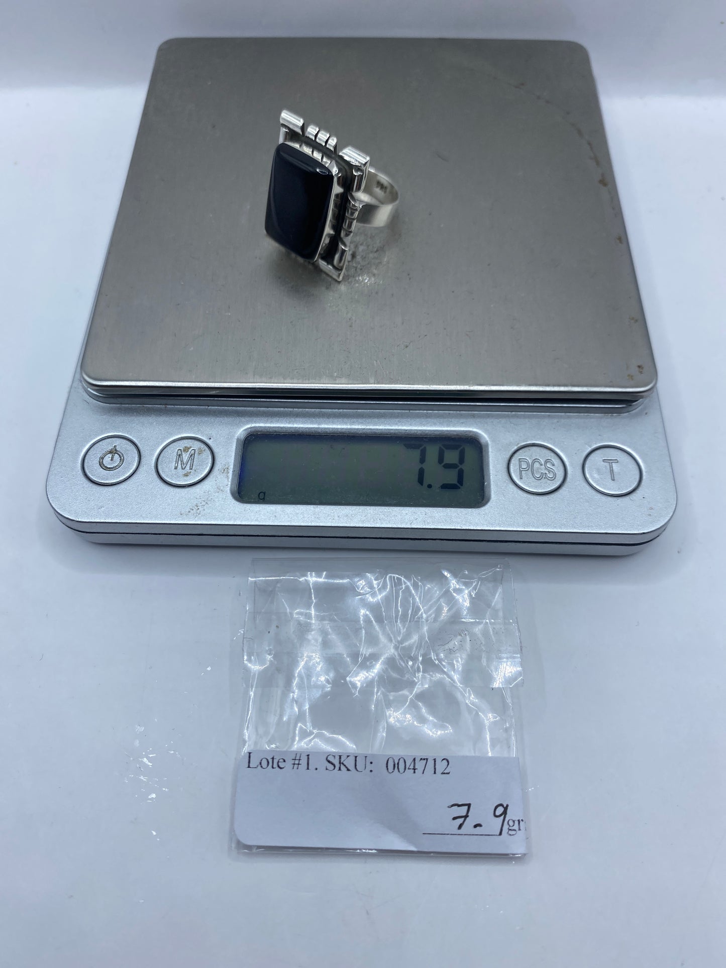 Anillo Plata Onix Negro Ajustable — Taxco .925 — foto 5