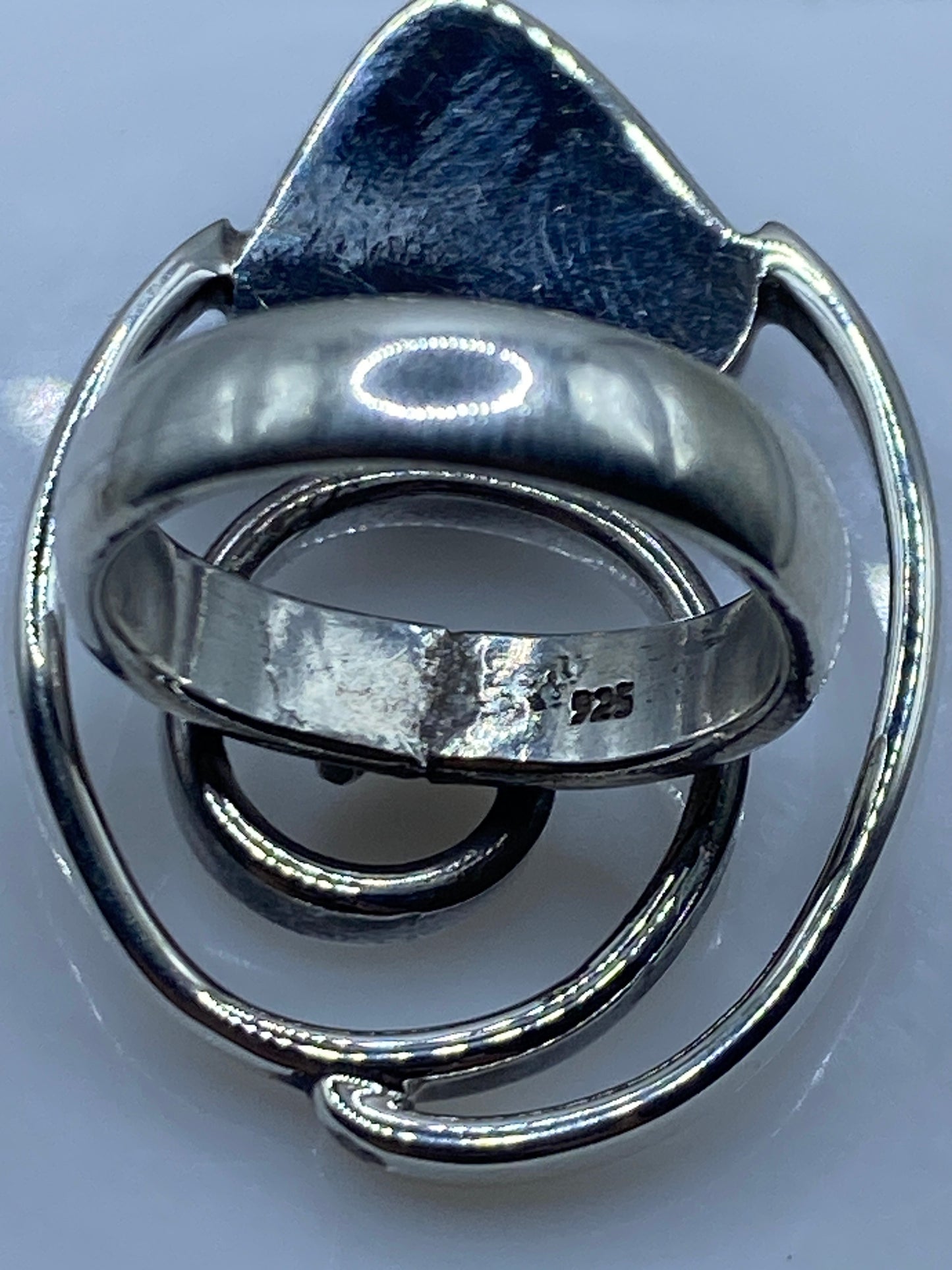 Anillo de Plata Espiral con Piedra Multicolor — Taxco .925 — foto 5