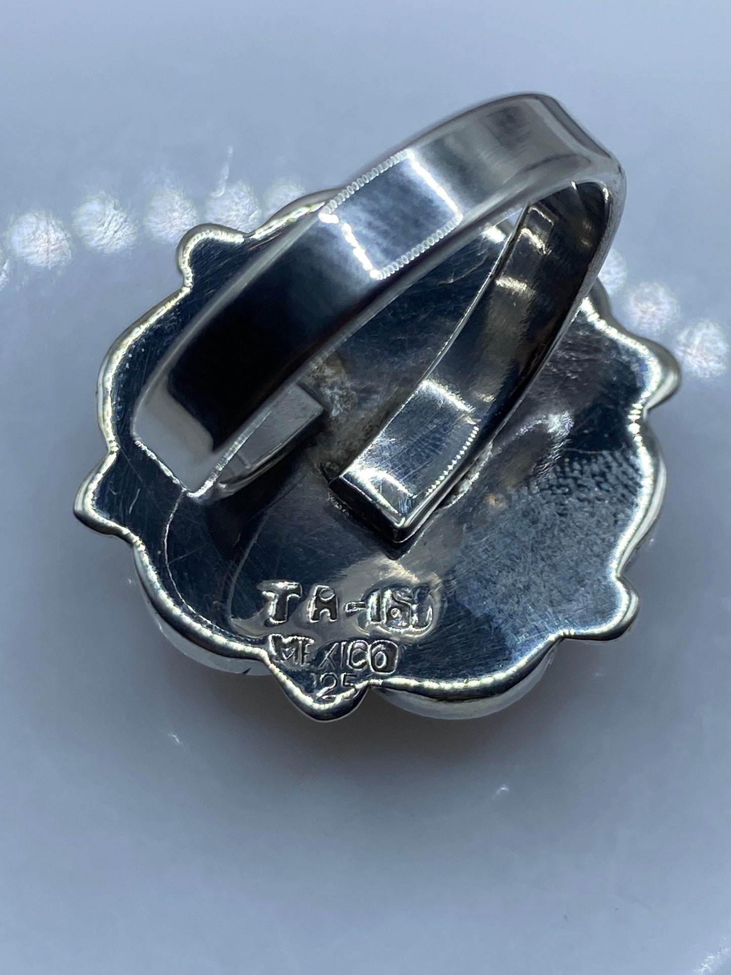 Anillo Ajustable Plata Coral Rojo — Taxco .925 — foto 5