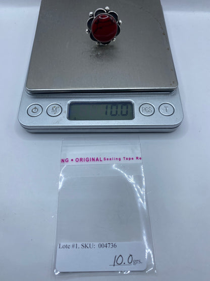 Anillo Ajustable Plata Coral Rojo — Taxco .925 — foto 6