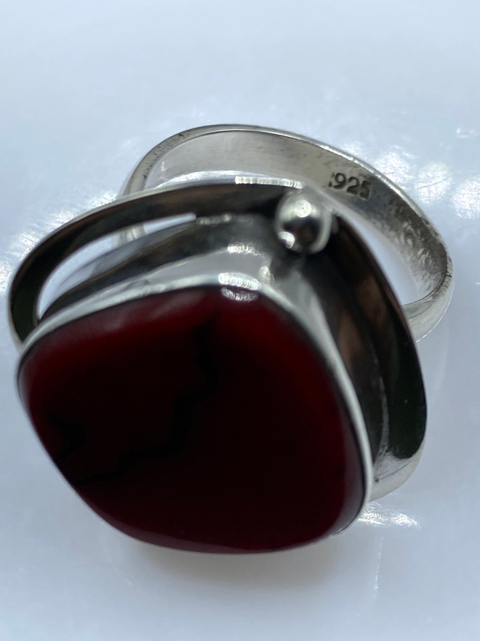Anillo Ajustable Plata Coral Rojo — Taxco .925 — foto 5