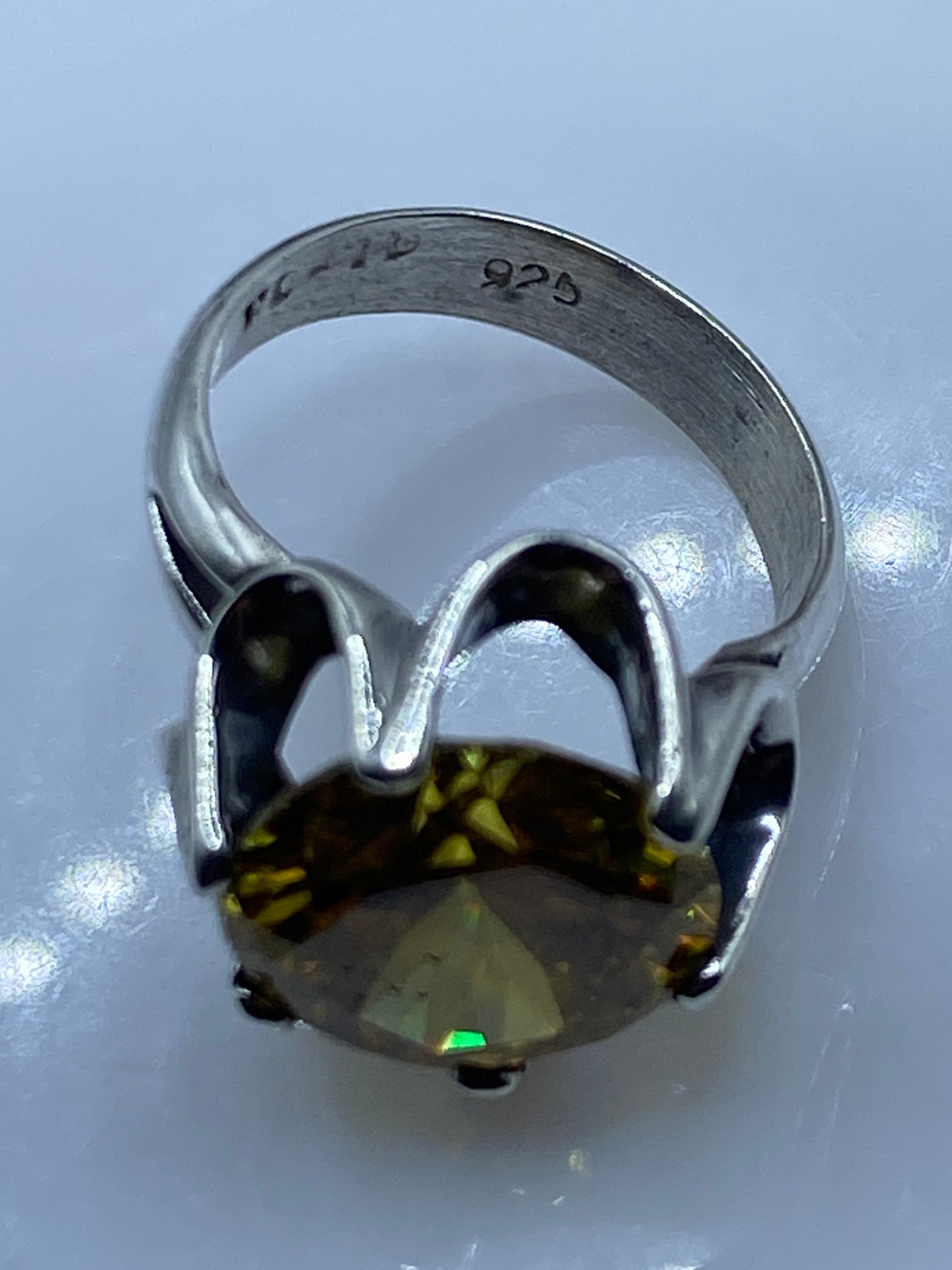 Anillo Solitario Plata .925 con Circonia Amarilla — foto 5