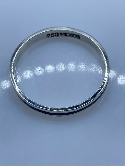 Anillo de Plata .950 con Ópalo de Fuego Azul — Taxco Hecho a Medida — foto 5